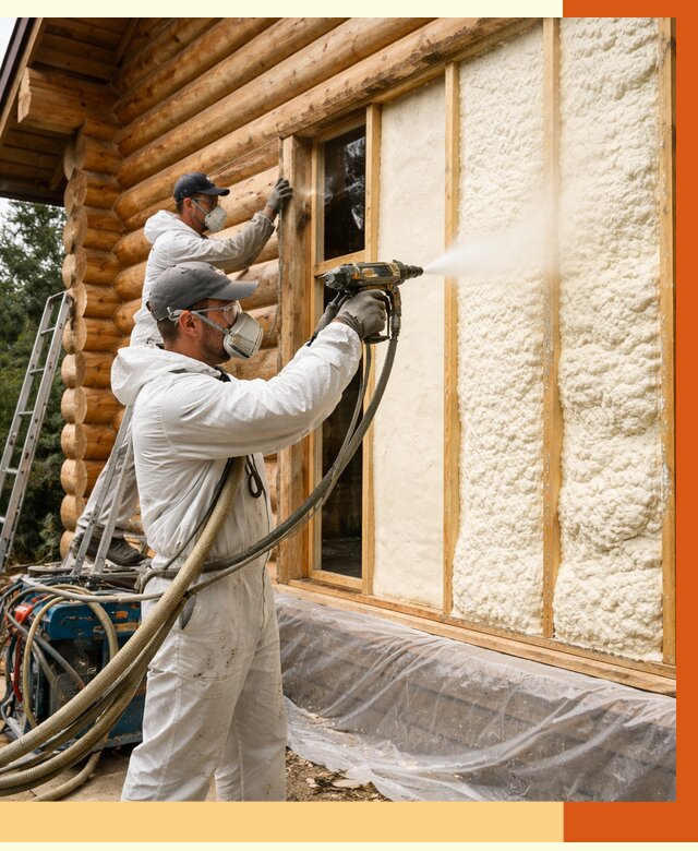 Утепление деревянного дома ППУ в Кулебаках от 4329 руб/м2 | ТепломастерКлб — под ключ