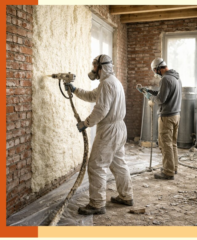 Утепление кирпичного дома пенополиуретаном в Кулебаках