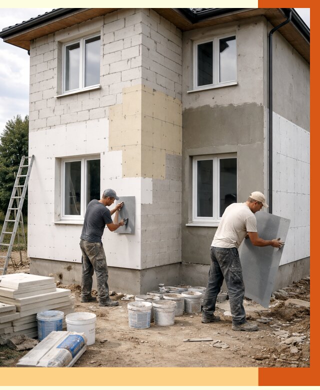 Утепление дома из газобетона в Кулебаках от 4329 руб./м² — заказать у ТепломастерКлб