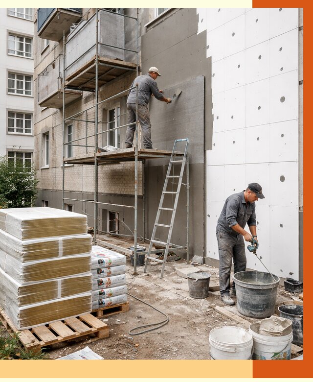 Утепление квартиры снаружи в Кулебаках от 6338 руб/м2 под ключ | ТепломастерКлб