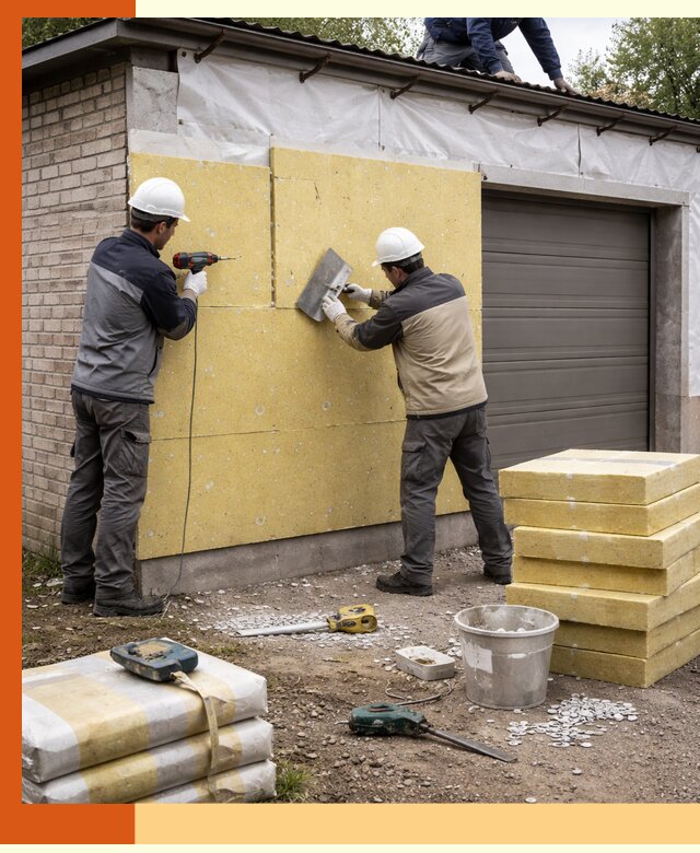 Утепление гаража снаружи в Кулебаках качественно и надёжно