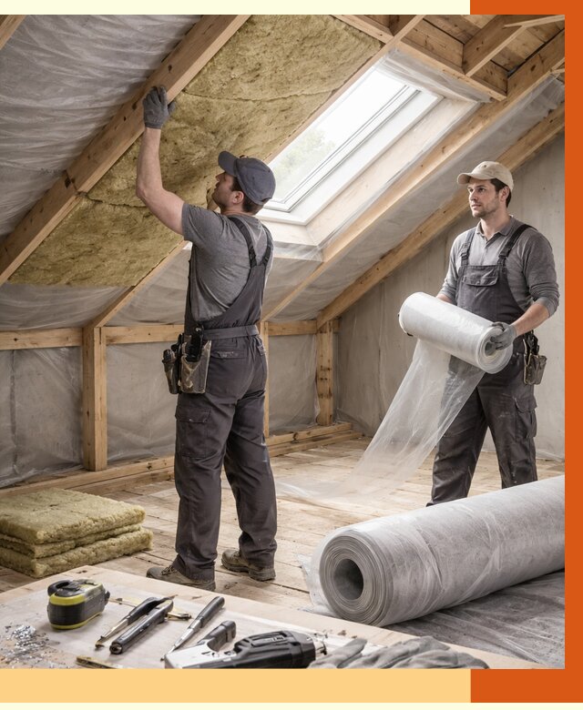 Утепление крыши изнутри мансарды в Кулебаках от 4329 руб./м² | ТепломастерКлб