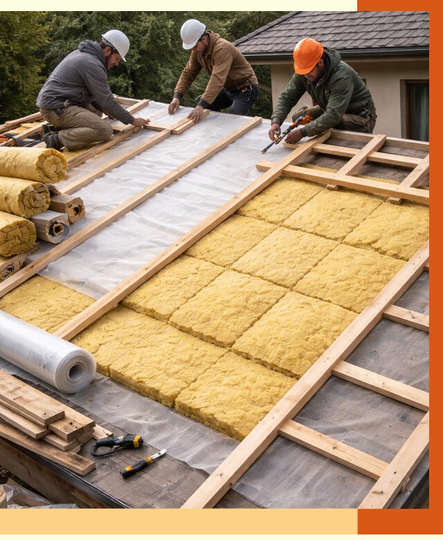 Утепление скатной крыши в Кулебаках от 1288 руб./м2 под ключ | ТепломастерКлб