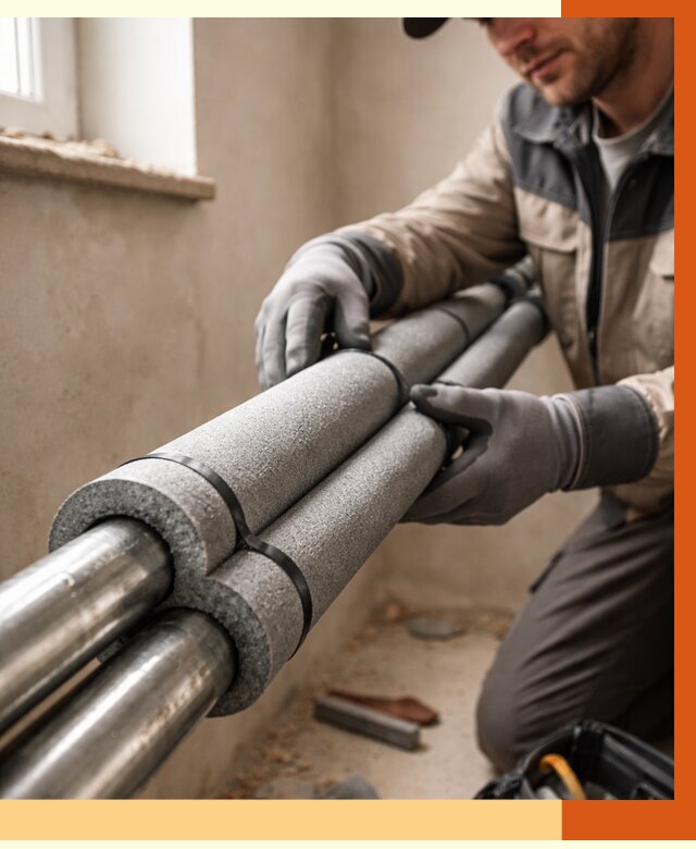 Утепление труб отопления в Кулебаках от 2937 руб. за м² — услуги под ключ | ТепломастерКлб