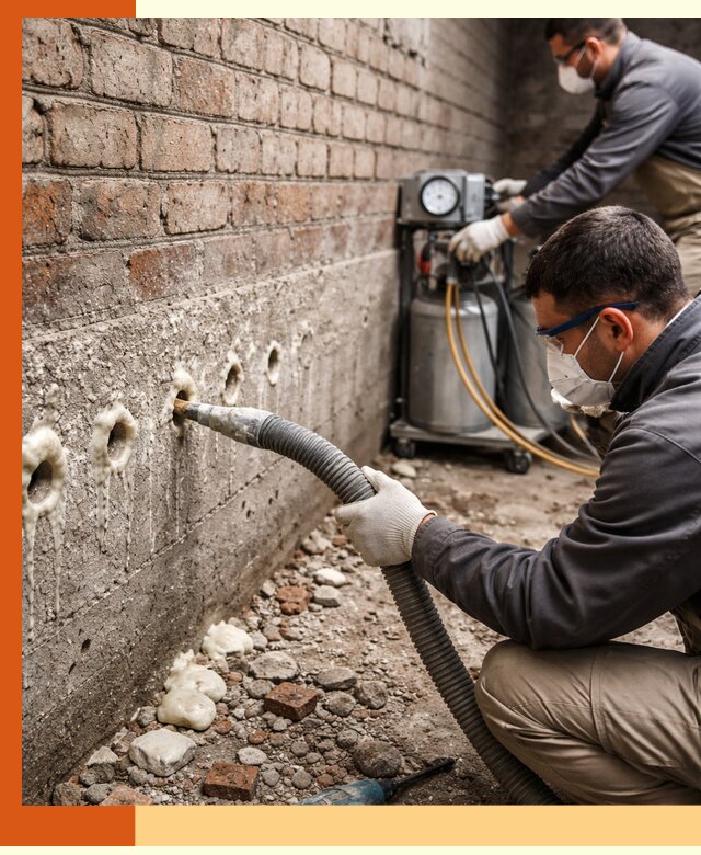 Заполнение колодцевой кладки ППУ в Кулебаках быстро и герметично