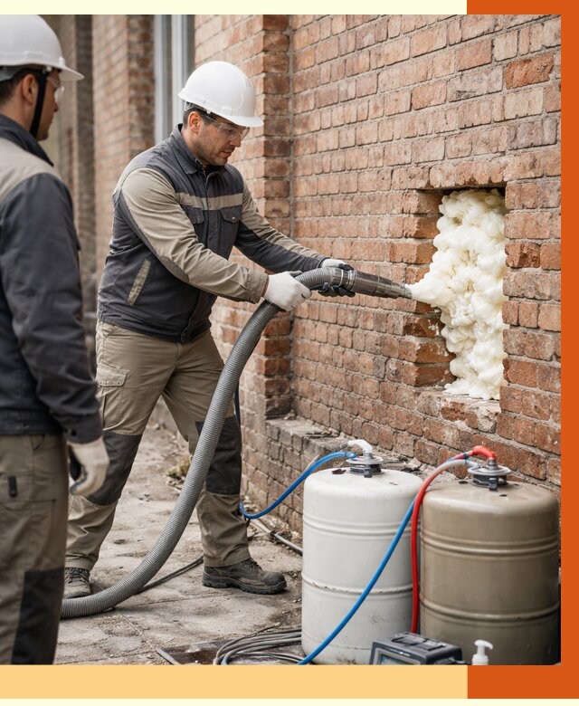 Заливка ППУ в пустоты кирпичной стены в Кулебаках от 2834 руб. | ТепломастерКлб