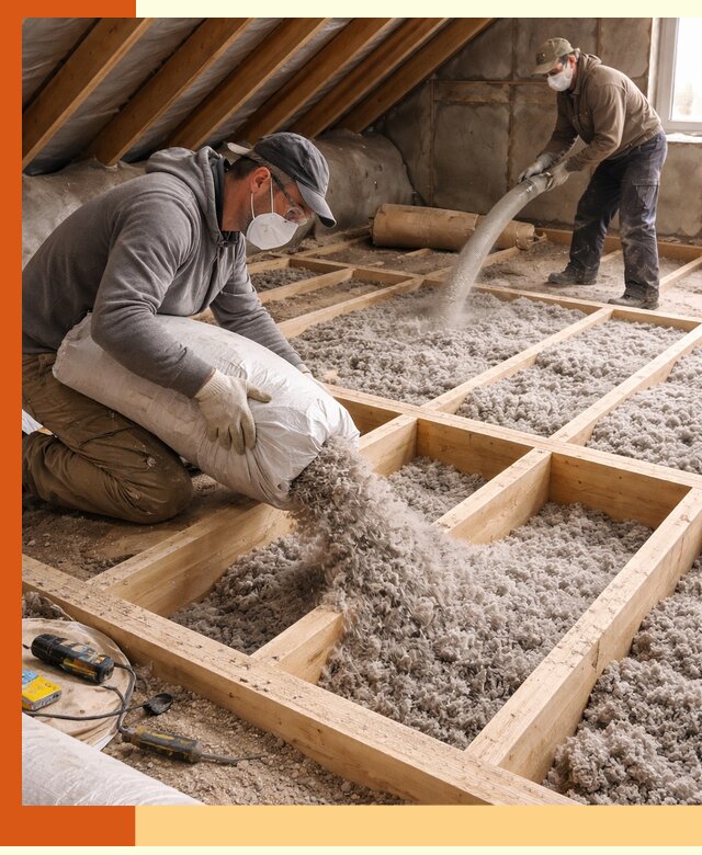 Заполнение полостей чердачного перекрытия в Кулебаках качественно и надёжно