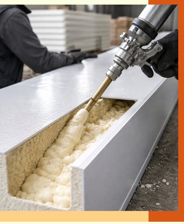 Заполнение пустот холодильных панелей в Кулебаках от 7730 руб. | ТепломастерКлб