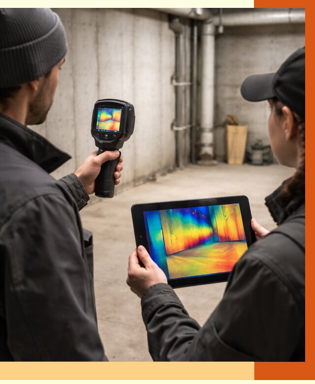 Тепловизионное обследование подвала в Кулебаках от 4638 руб. — проверка гидроизоляции | ТепломастерКлб