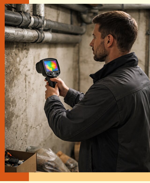 Тепловизионное обследование подвала в Кулебаках для поиска утечек тепла