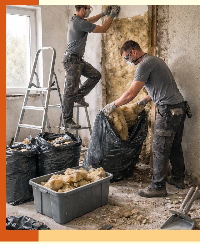 Демонтаж старого утеплителя и вывоз отходов в Кулебаках