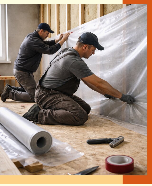 Монтаж пароизоляции в Кулебаках от 2577 руб. — установка и укладка под ключ | ТепломастерКлб