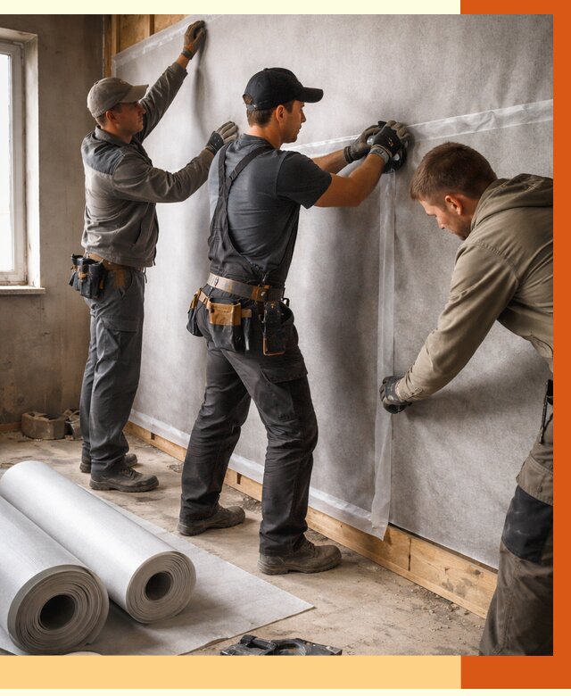 Монтаж ветроизоляции в Кулебаках от 4638 руб./м2 — профессионально | ТепломастерКлб