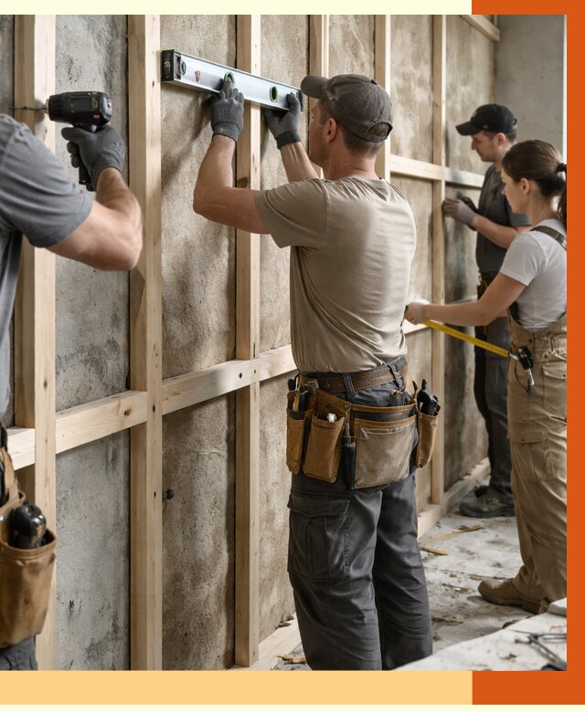 Монтаж обрешетки под утепление в Кулебаках от 1185 руб/м² | Заказать у ТепломастерКлб